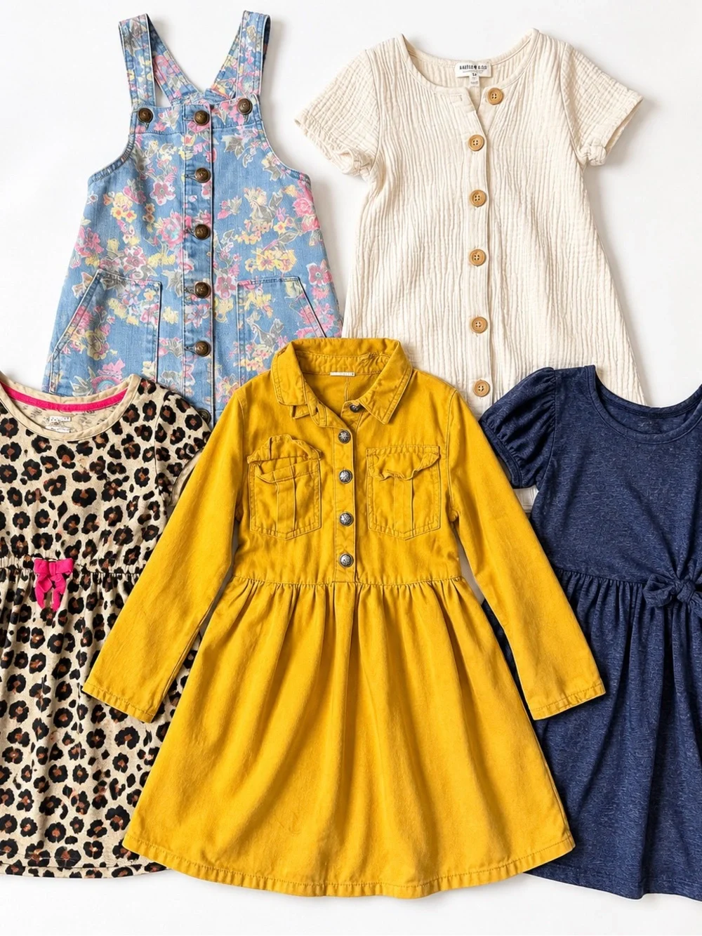 Girls Clothing Bundle Leopard Floral Fall Dress lot Cardigan kidcore Size 4-5
